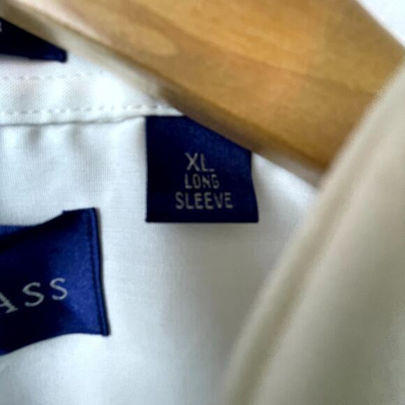 Cotton Bill Blass Wright Group Wrinkle Free Shirt Mens XL White Logo Button Down - Picture 7 of 9
